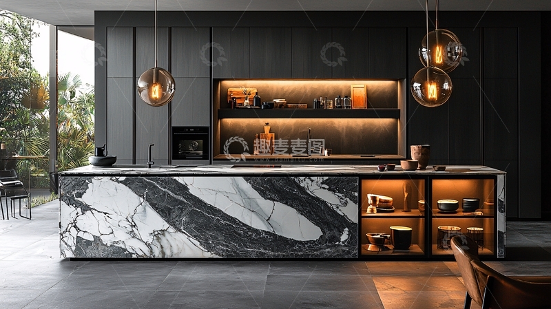 高清大图下载【趣麦麦图】现代化轻奢厨房