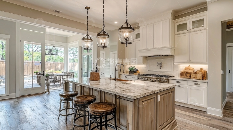 高清大图下载【趣麦麦图】现代美式乡村厨房