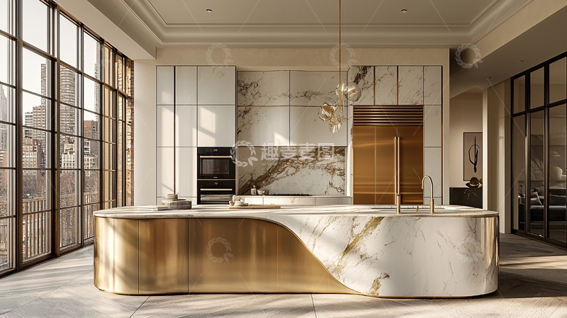 高清大图下载【趣麦麦图】现代轻奢厨房设计