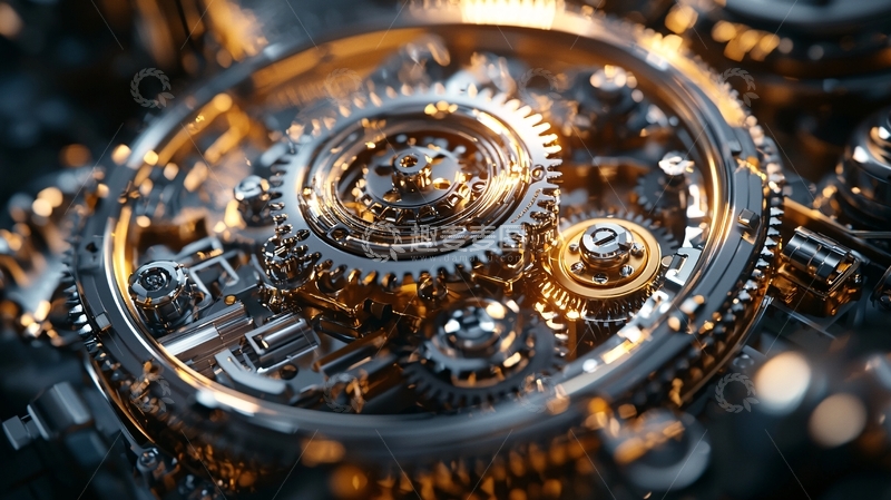 高清大图下载【趣麦麦图】精密复杂的机械齿轮装置