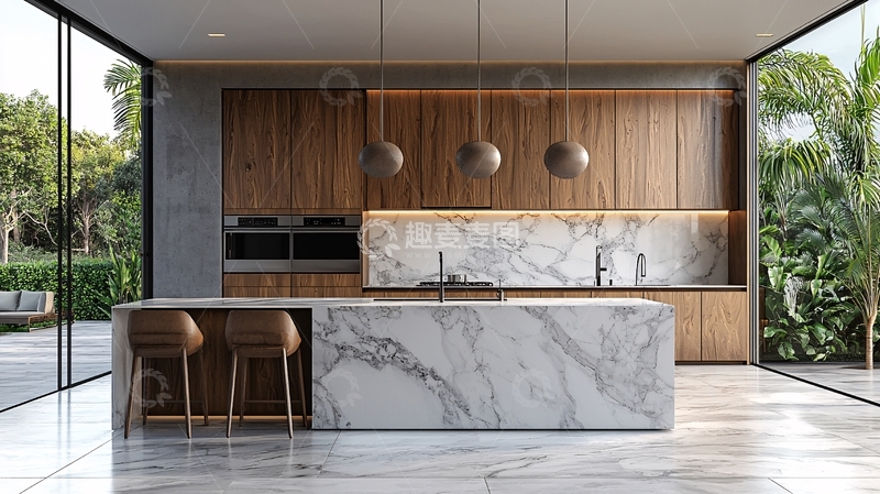 高清大图下载【趣麦麦图】现代简约开放式厨房