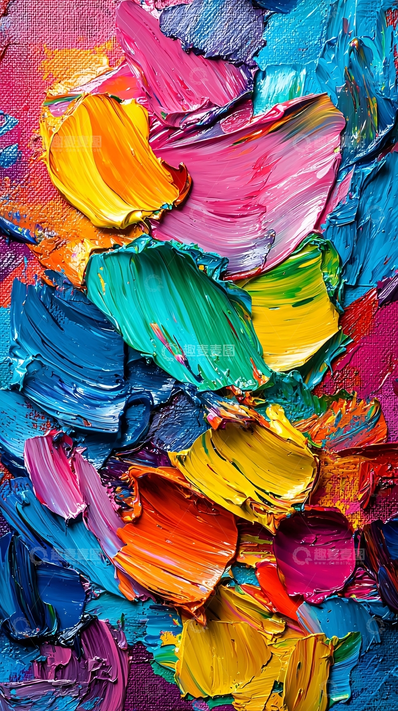 高清大图下载【趣麦麦图】色彩丰富的油画肌理