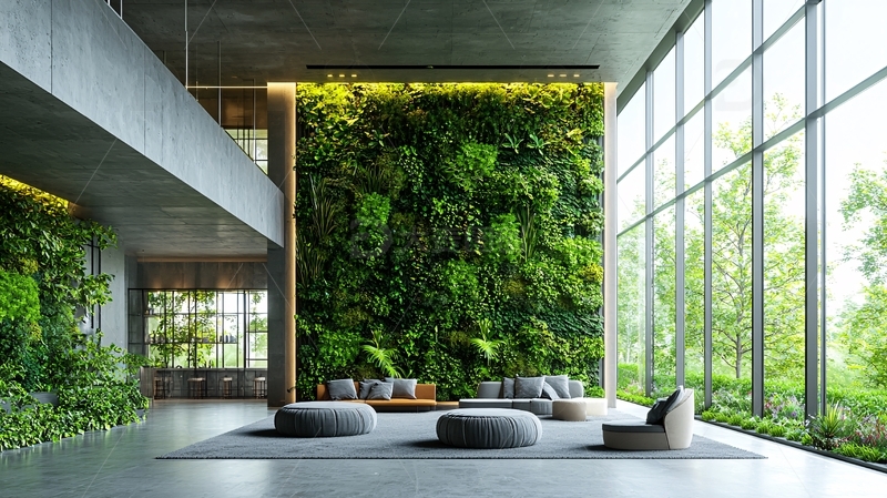 高清大图下载【趣麦麦图】现代室内绿植墙