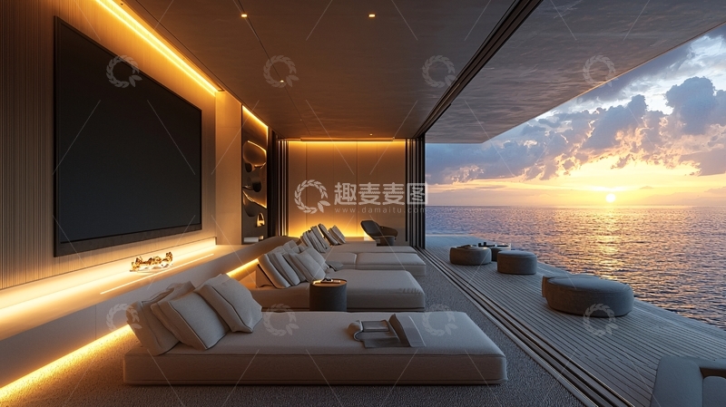 高清大图下载【趣麦麦图】海景别墅休闲区