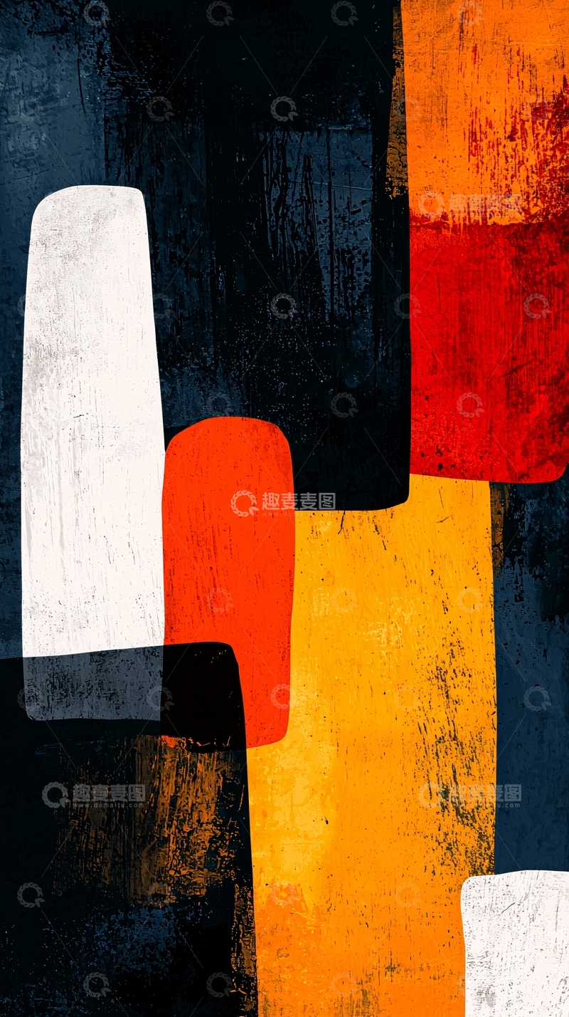 高清大图下载【趣麦麦图】抽象几何彩色块面