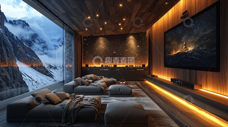 高清大图下载【趣麦麦图】豪华山景影音室
