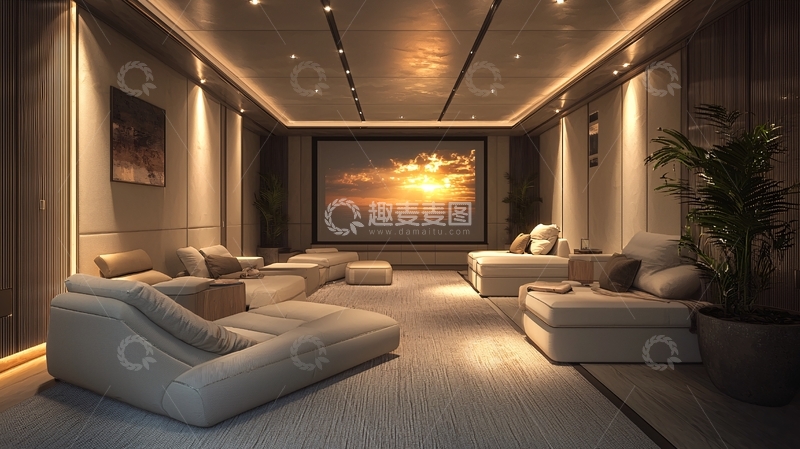 高清大图下载【趣麦麦图】家庭影院休闲区