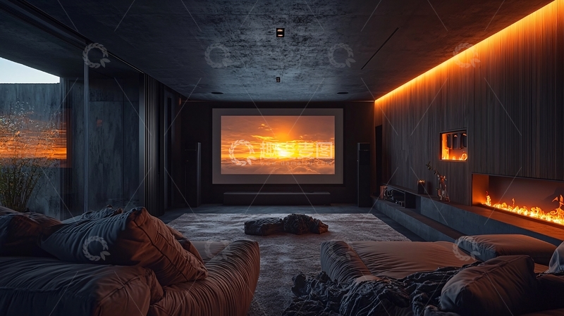 高清大图下载【趣麦麦图】暗色调家庭影院