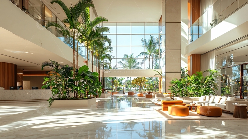 高清大图下载【趣麦麦图】明亮大气酒店大堂