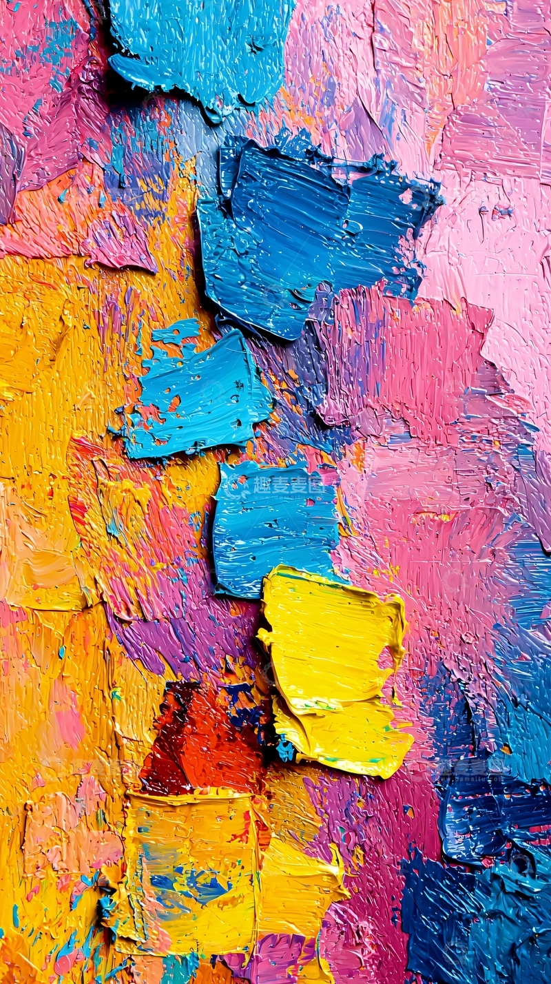 高清大图下载【趣麦麦图】油画颜料肌理质感