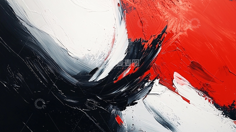 高清大图下载【趣麦麦图】红黑白抽象画