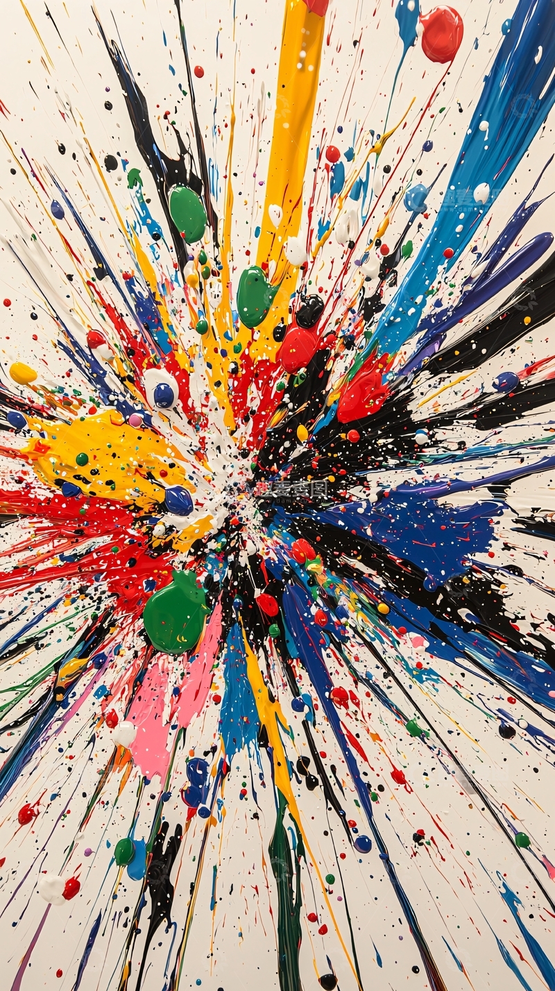 高清大图下载【趣麦麦图】彩色油漆飞溅