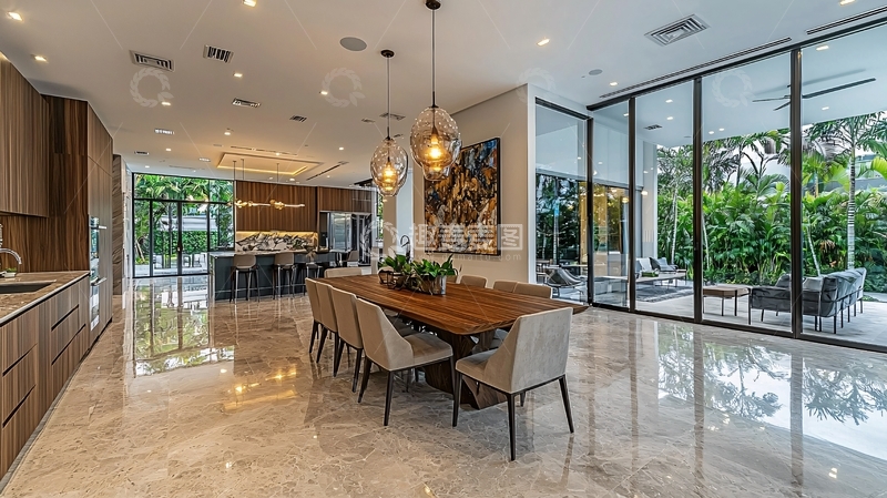 高清大图下载【趣麦麦图】现代简约风格别墅餐厅