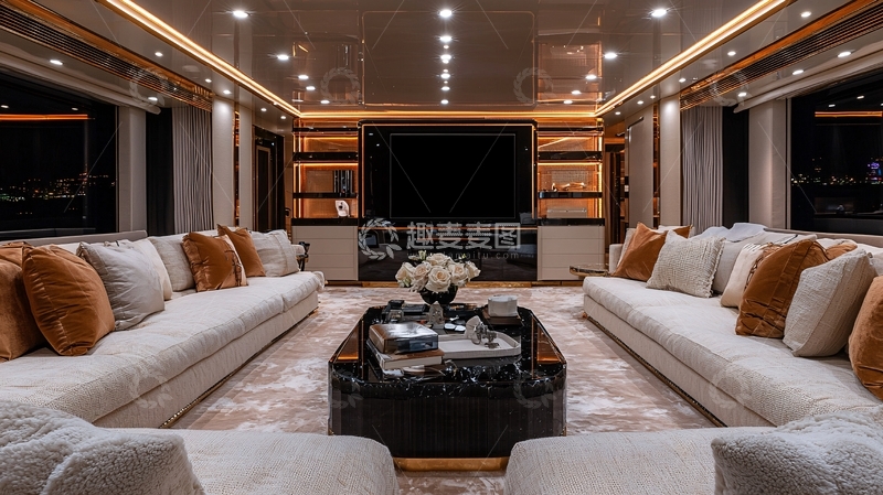 高清大图下载【趣麦麦图】豪华游艇客厅