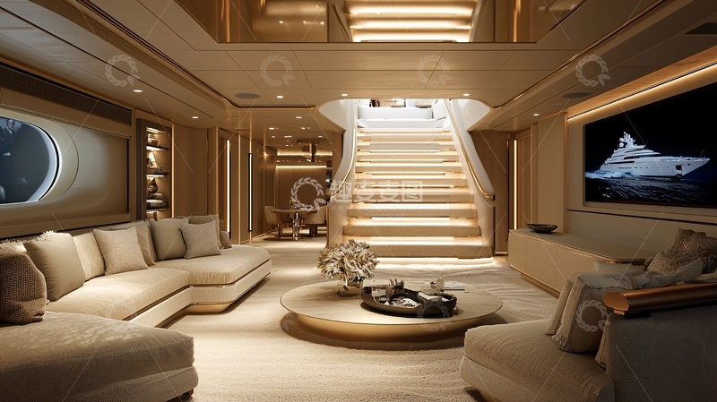 高清大图下载【趣麦麦图】豪华游艇内景