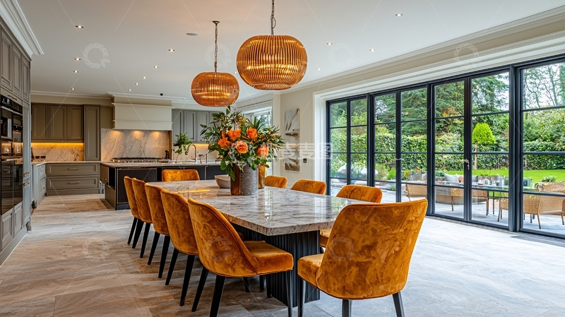 高清大图下载【趣麦麦图】现代简约开放式厨房餐厅