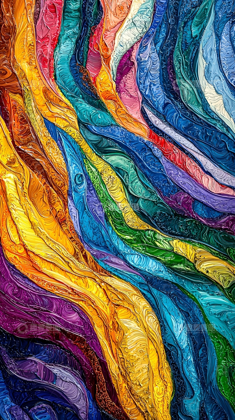 高清大图下载【趣麦麦图】彩色流体纹理