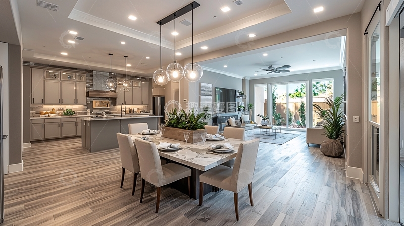 高清大图下载【趣麦麦图】现代开放式厨房餐厅