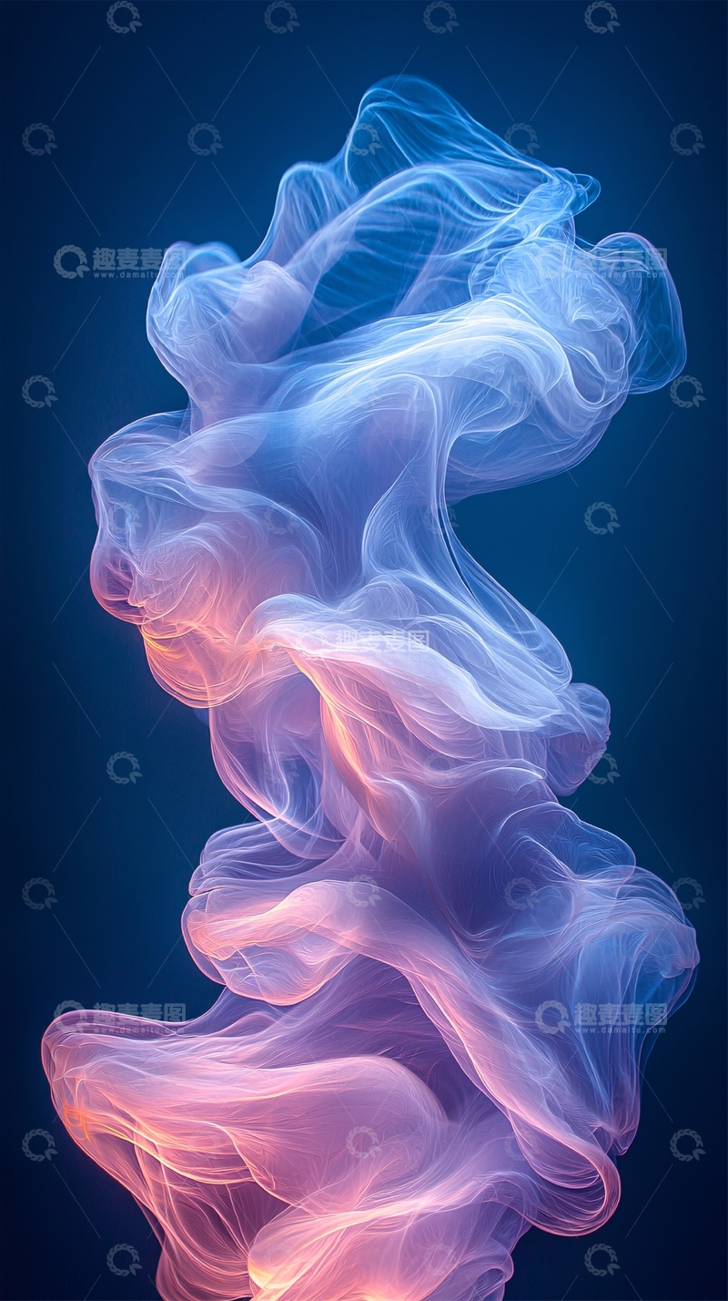 高清大图下载【趣麦麦图】蓝紫粉色梦幻烟雾