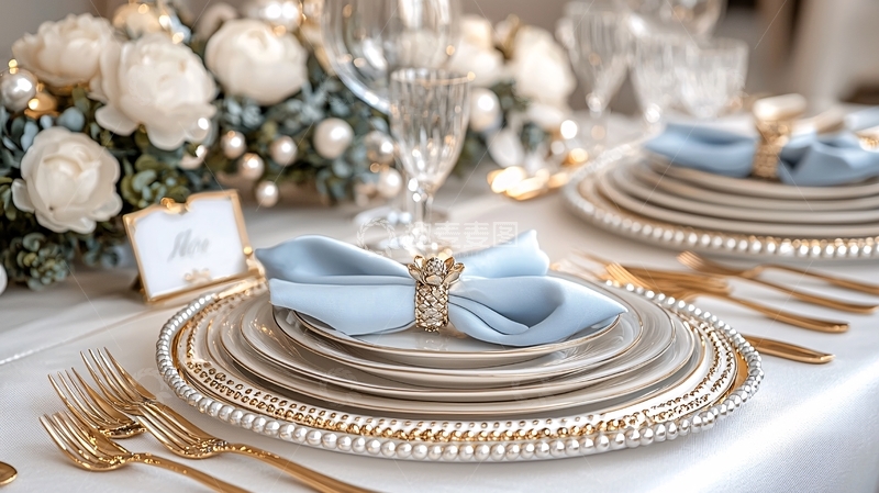 高清大图下载【趣麦麦图】高级宴会餐桌摆设