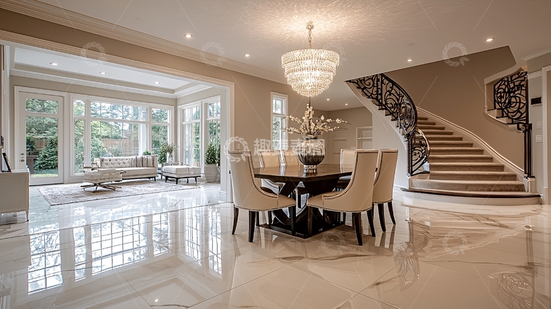 高清大图下载【趣麦麦图】奢华别墅客厅餐厅设计