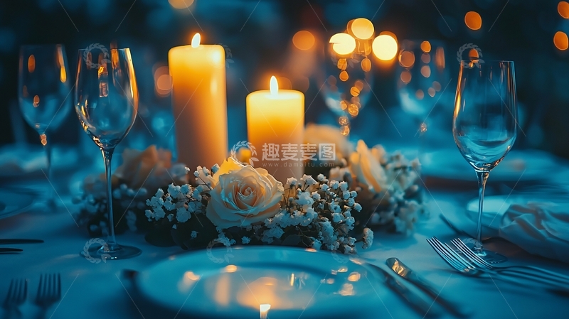 高清大图下载【趣麦麦图】浪漫烛光晚餐