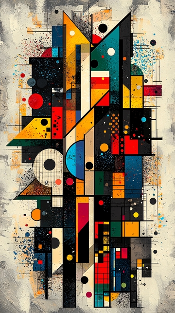 抽象几何彩色图案