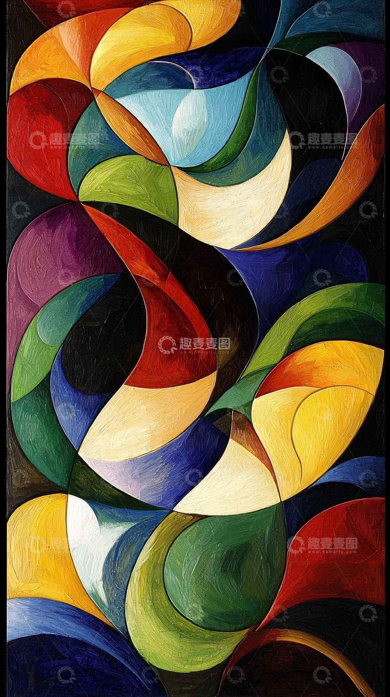 高清大图下载【趣麦麦图】抽象彩色油画