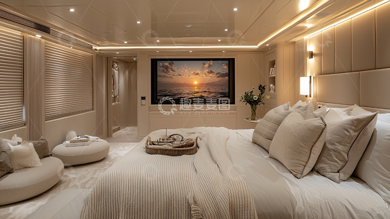高清大图下载【趣麦麦图】豪华游艇卧室