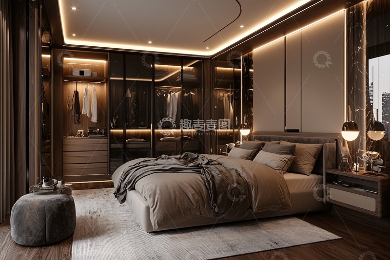 高清大图下载【趣麦麦图】现代轻奢卧室设计