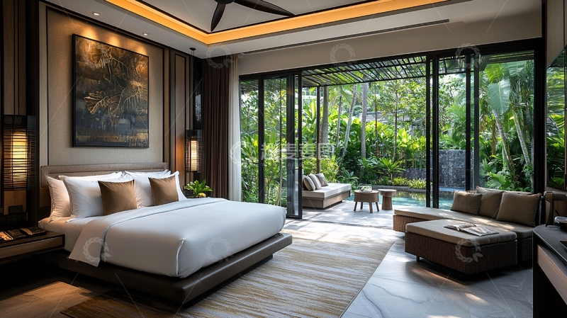 高清大图下载【趣麦麦图】奢华酒店套房卧室