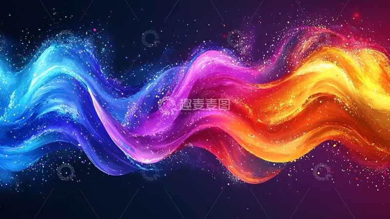 高清大图下载【趣麦麦图】炫彩流体火焰波纹