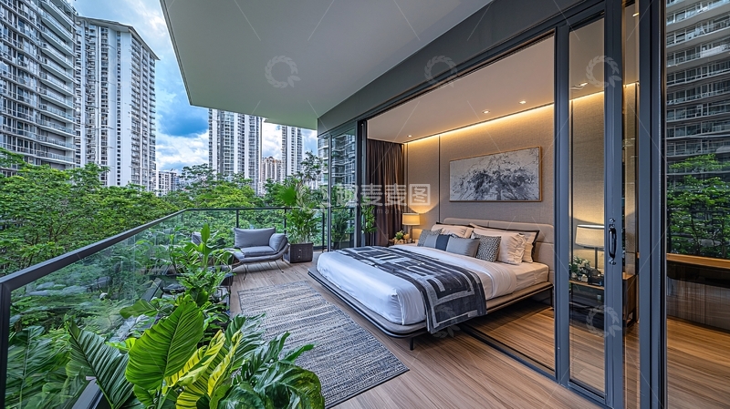 高清大图下载【趣麦麦图】现代简约阳台卧室