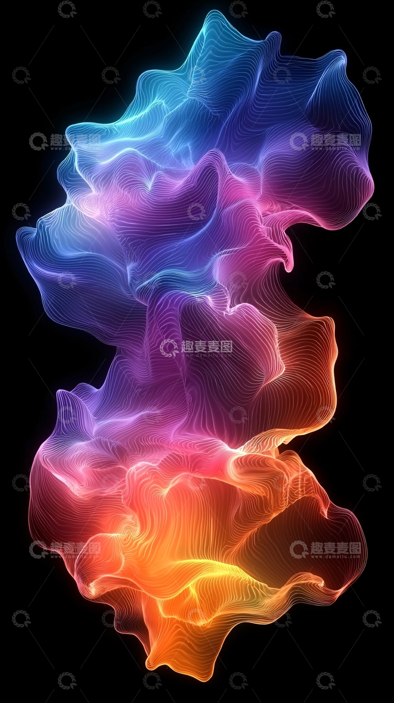 高清大图下载【趣麦麦图】彩色光影流体