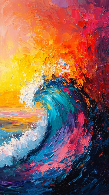 抽象派浪潮油画