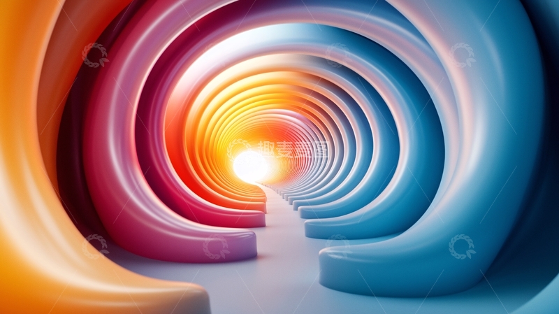 高清大图下载【趣麦麦图】彩色环形隧道