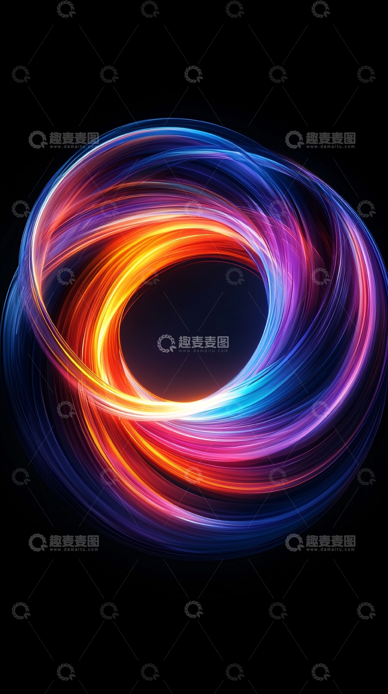 高清大图下载【趣麦麦图】彩色光环旋转