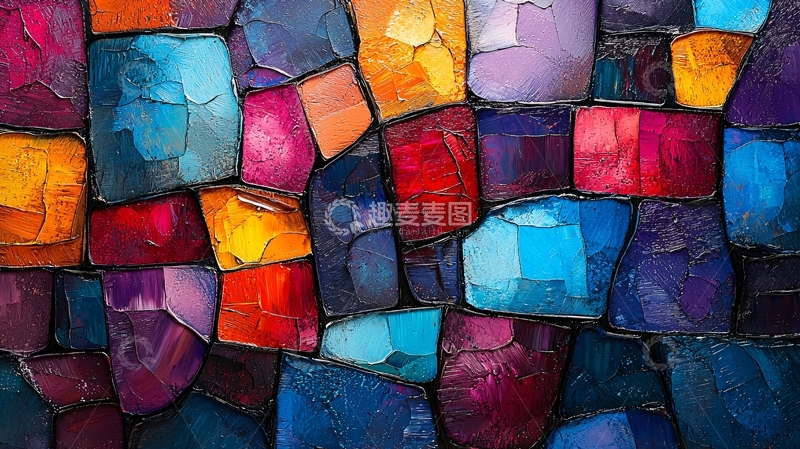 高清大图下载【趣麦麦图】彩色石块拼接背景