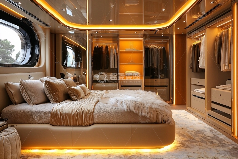 高清大图下载【趣麦麦图】奢华游艇卧室