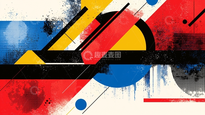 高清大图下载【趣麦麦图】抽象几何涂鸦背景