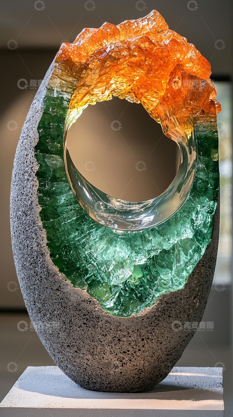 高清大图下载【趣麦麦图】抽象玻璃雕塑