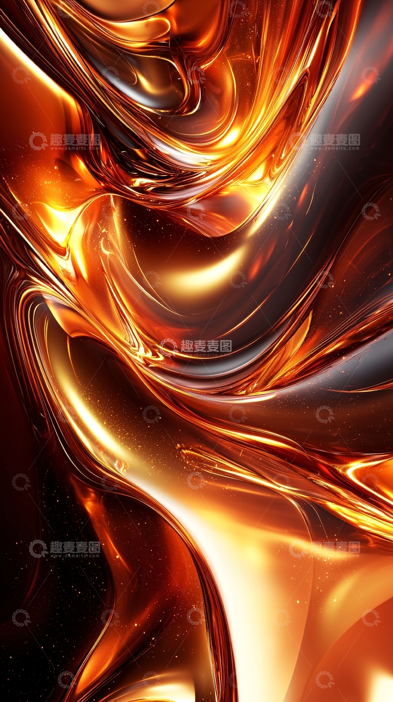 高清大图下载【趣麦麦图】流动的金色液体