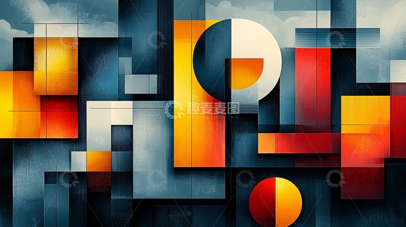 高清大图下载【趣麦麦图】抽象几何彩色
