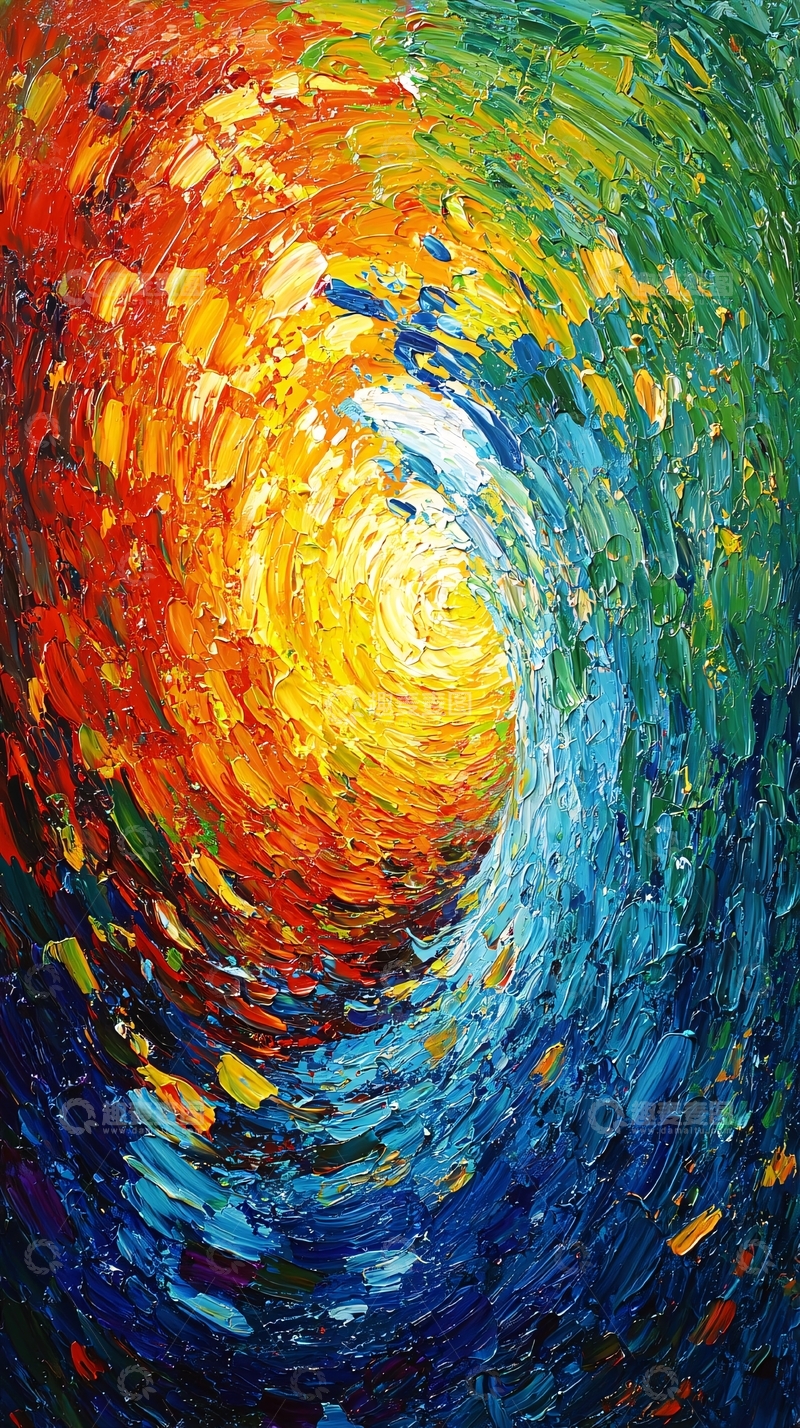 高清大图下载【趣麦麦图】色彩斑斓的漩涡油画
