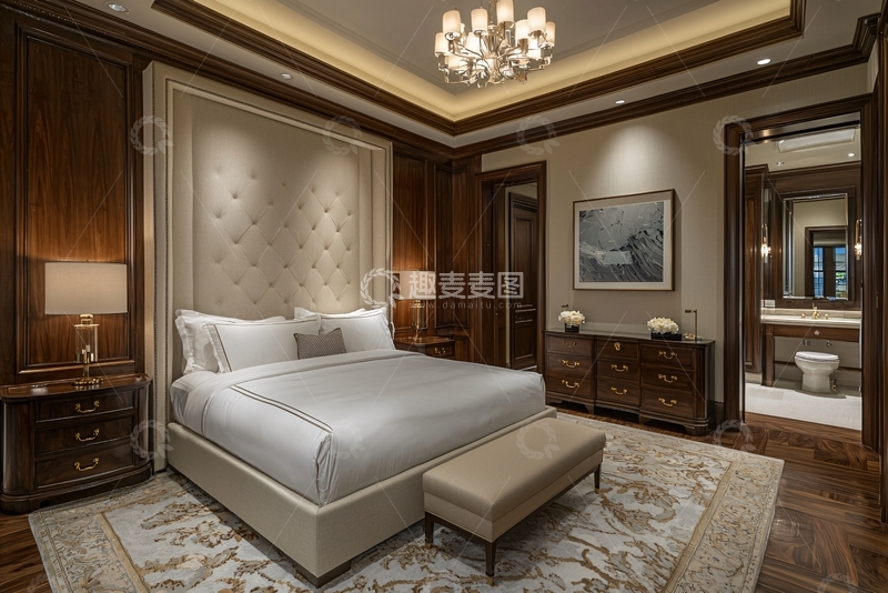 高清大图下载【趣麦麦图】奢华酒店总统套房卧室