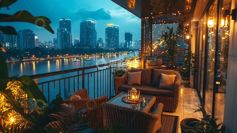 高清大图下载【趣麦麦图】夜景阳台74