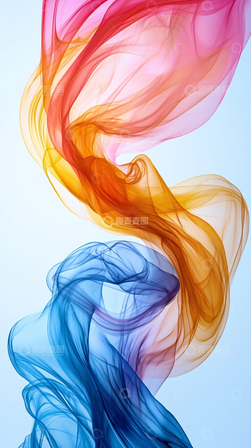 高清大图下载【趣麦麦图】彩色丝绸飘带