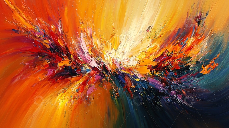 高清大图下载【趣麦麦图】抽象火焰风暴