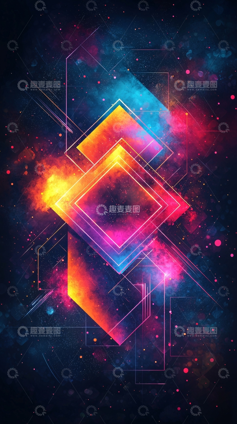 高清大图下载【趣麦麦图】抽象几何宇宙星云