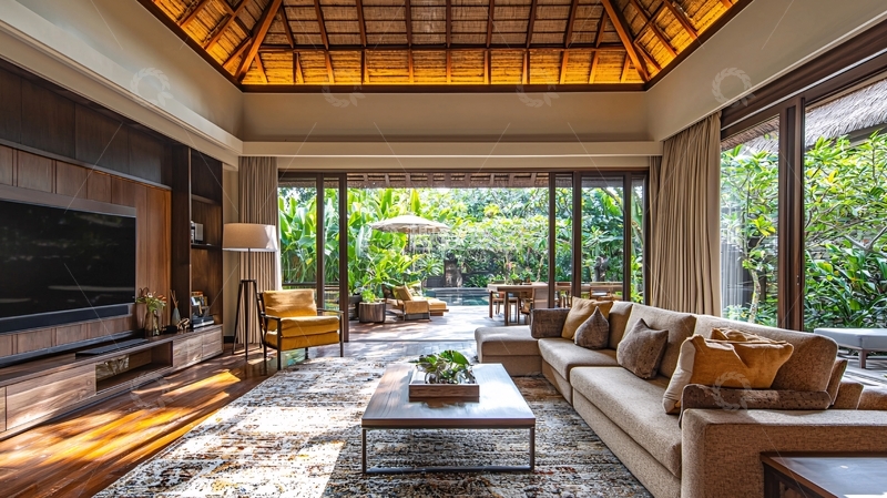 高清大图下载【趣麦麦图】豪华别墅客厅内景